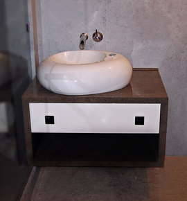 подвесная дизайнерская тумба для ванной