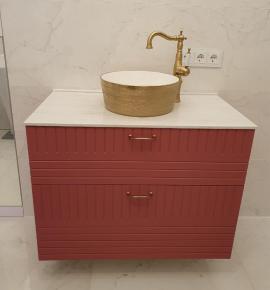  мебель для ванной комнаты красная 