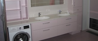 мебель для ванной розовая со стиральной машиной 736 заказ