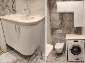 мебель для ванной по индивидуальному проекту с радиусной тумбой 959-3 заказ